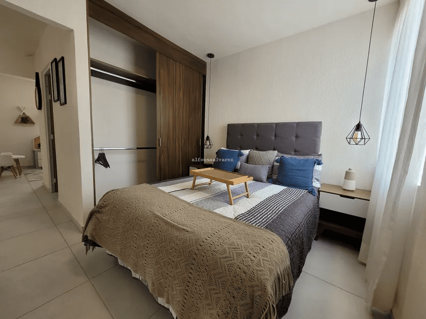 Recámara principal del departamento de planta alta en Terralza